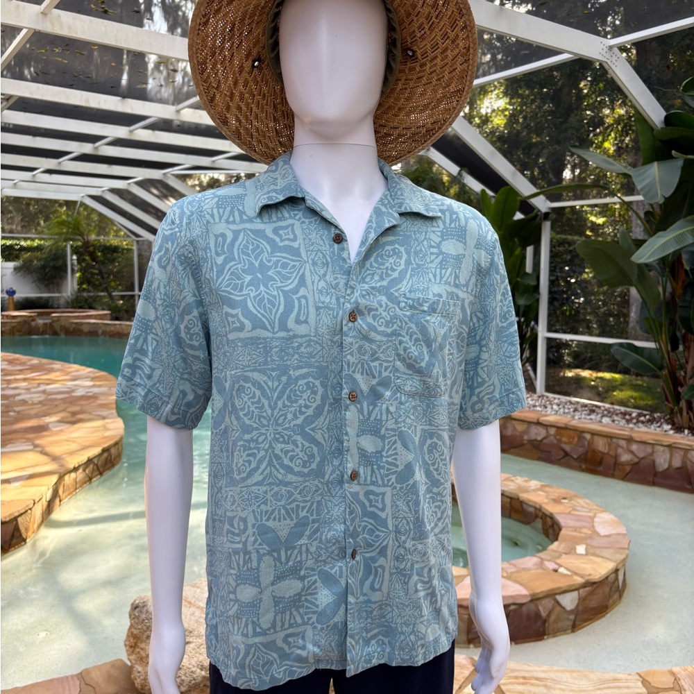Island Republic Men's Teal Patterned Shirt